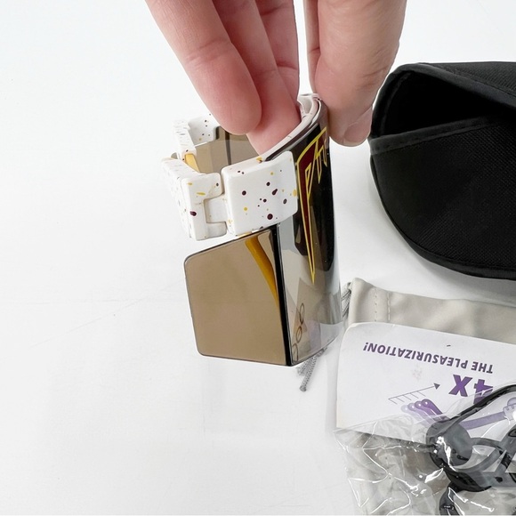 Pit Viper 2000’s Baseball Sunglasses White Yellow Carrying Case - Picture 3 of 9